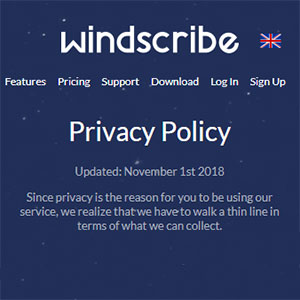 Windscribe Privacy